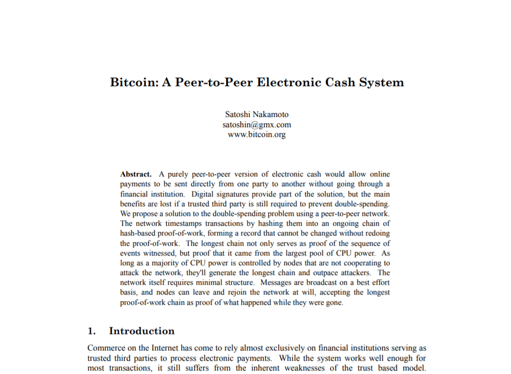 Bitcoin Whitepaper