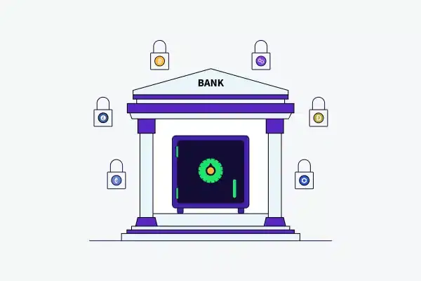 Banking with crypto illustration